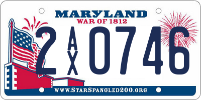 MD license plate 2AX0746