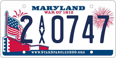 MD license plate 2AX0747