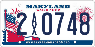 MD license plate 2AX0748