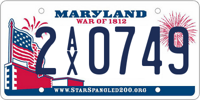 MD license plate 2AX0749