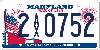 MD license plate 2AX0752