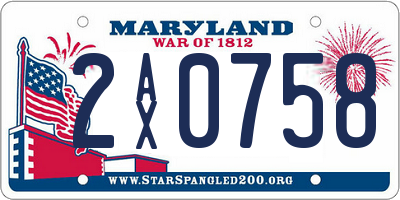 MD license plate 2AX0758