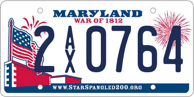 MD license plate 2AX0764