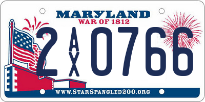 MD license plate 2AX0766