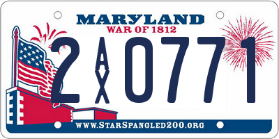 MD license plate 2AX0771
