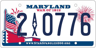 MD license plate 2AX0776