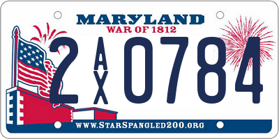 MD license plate 2AX0784