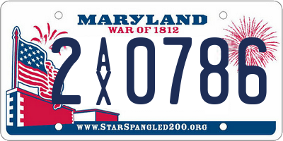 MD license plate 2AX0786