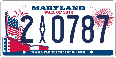 MD license plate 2AX0787