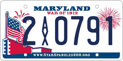 MD license plate 2AX0791