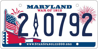 MD license plate 2AX0792