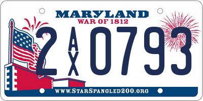 MD license plate 2AX0793