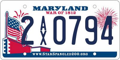 MD license plate 2AX0794
