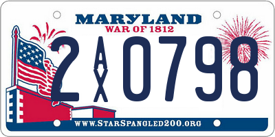 MD license plate 2AX0798