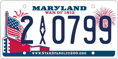 MD license plate 2AX0799