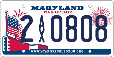 MD license plate 2AX0808