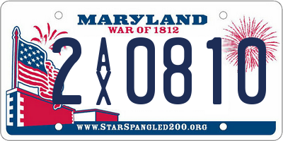 MD license plate 2AX0810