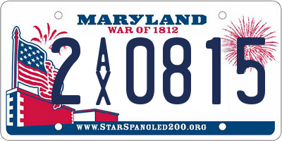 MD license plate 2AX0815