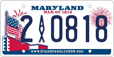 MD license plate 2AX0818