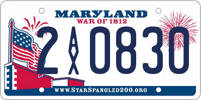 MD license plate 2AX0830