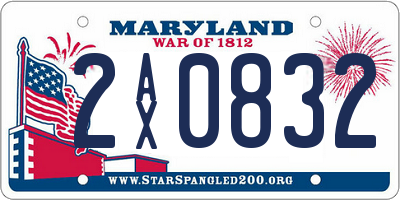 MD license plate 2AX0832