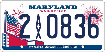 MD license plate 2AX0836