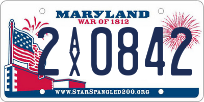 MD license plate 2AX0842