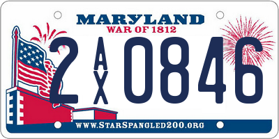 MD license plate 2AX0846