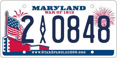 MD license plate 2AX0848