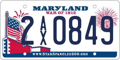 MD license plate 2AX0849