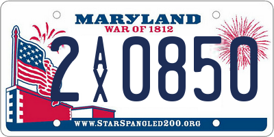 MD license plate 2AX0850