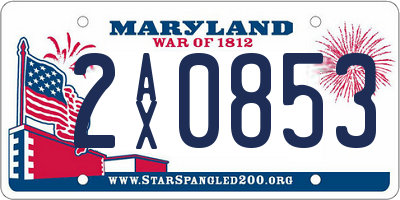 MD license plate 2AX0853