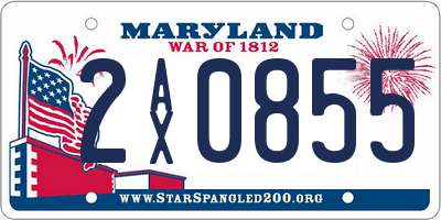 MD license plate 2AX0855