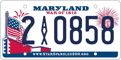 MD license plate 2AX0858
