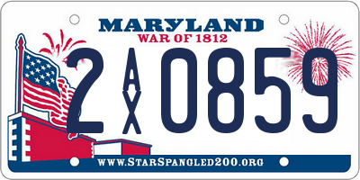 MD license plate 2AX0859