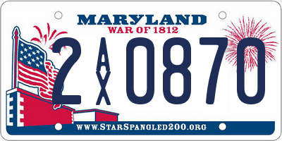MD license plate 2AX0870