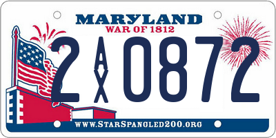 MD license plate 2AX0872
