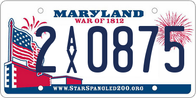 MD license plate 2AX0875