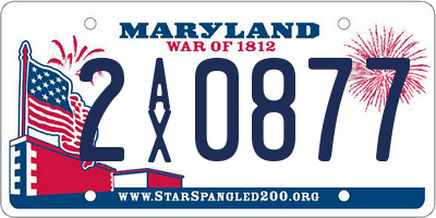 MD license plate 2AX0877