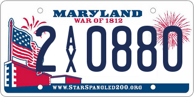 MD license plate 2AX0880