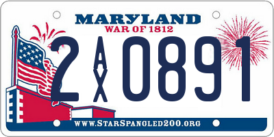MD license plate 2AX0891