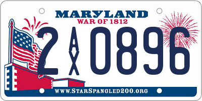 MD license plate 2AX0896