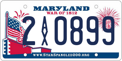 MD license plate 2AX0899