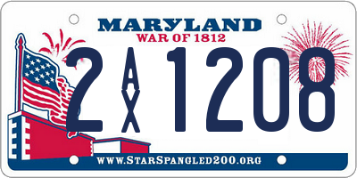MD license plate 2AX1208