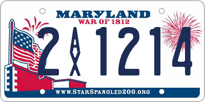 MD license plate 2AX1214