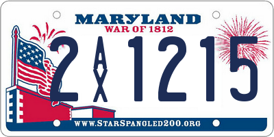 MD license plate 2AX1215