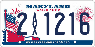 MD license plate 2AX1216