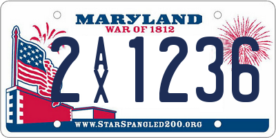 MD license plate 2AX1236