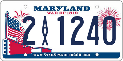 MD license plate 2AX1240