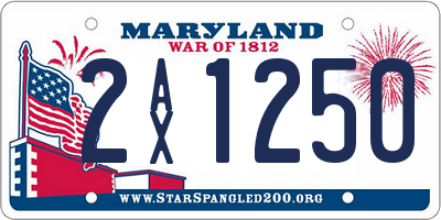 MD license plate 2AX1250